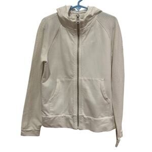 Moncler Kids White Hooded Zip Jacket Size 12 Made in Italy Authentic